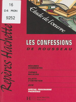 cover image of Les Confessions, de Rousseau